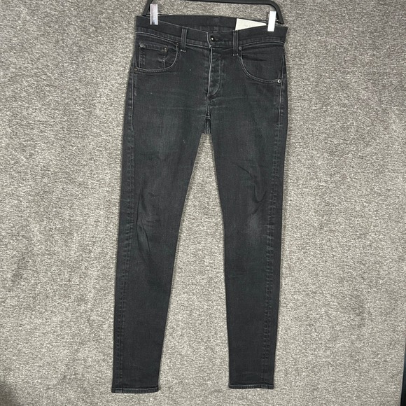 Rag & Bone Standard Issue Fit 1 Skinny Leg Jeans Mens Size 30 Black Denim - Picture 1 of 12